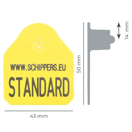 MS Standard耳標 STF母頭 (100個) 43x50mm