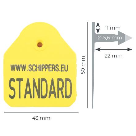 MS Standard耳標 金屬公頭 (100個) 43x50mm